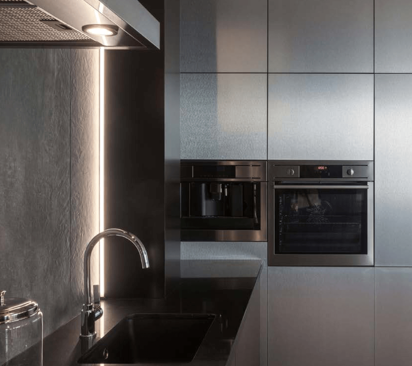 Steel-Brushed Prestige | Metalldekor Gebürstet Soft - Möbelfolie Selbstklebende Tapete Vinyl Folie für Möbel Wand Regal (100x122cm)