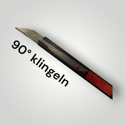 3 Stück Allzweckmesser mit 90°-Metallklinge, Klinge herausschiebbar
