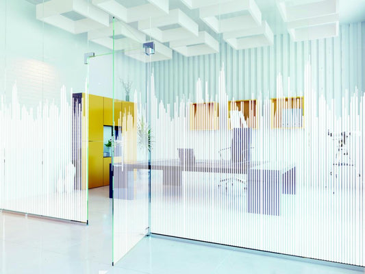 KIN Manhattan | Binneninstallatie - decoratieve en patroonfolie, privacyfolie, raamfolie, matglasfolie, zelfklevend voor badkamer, raam, keuken, glazen deur (100 x 152 cm)