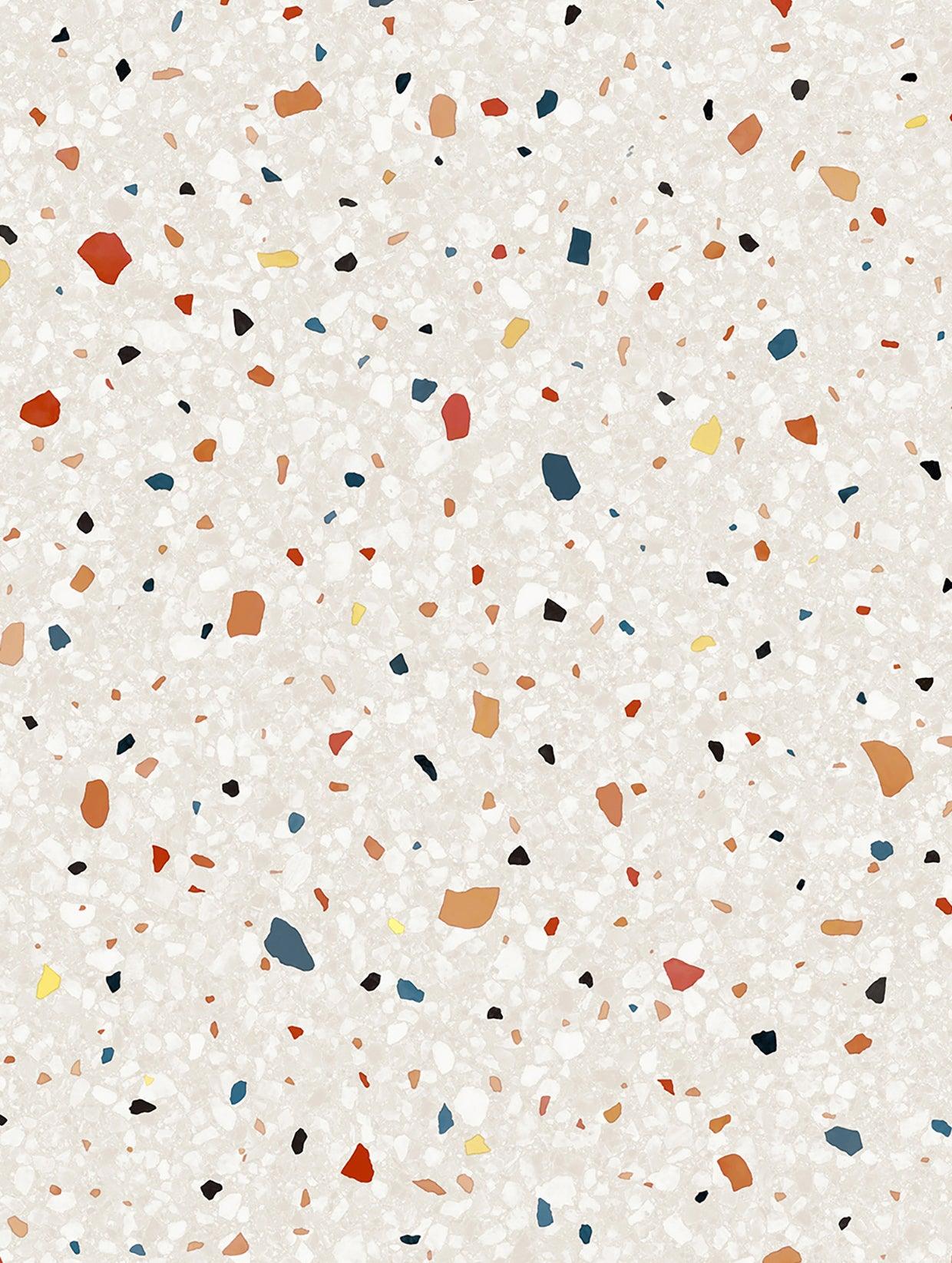 Stone-Terrazzo | Natursteindekor Texturiert - Möbelfolie Selbstklebende Tapete Vinyl Folie für Möbel Wand Regal (100x122cm)