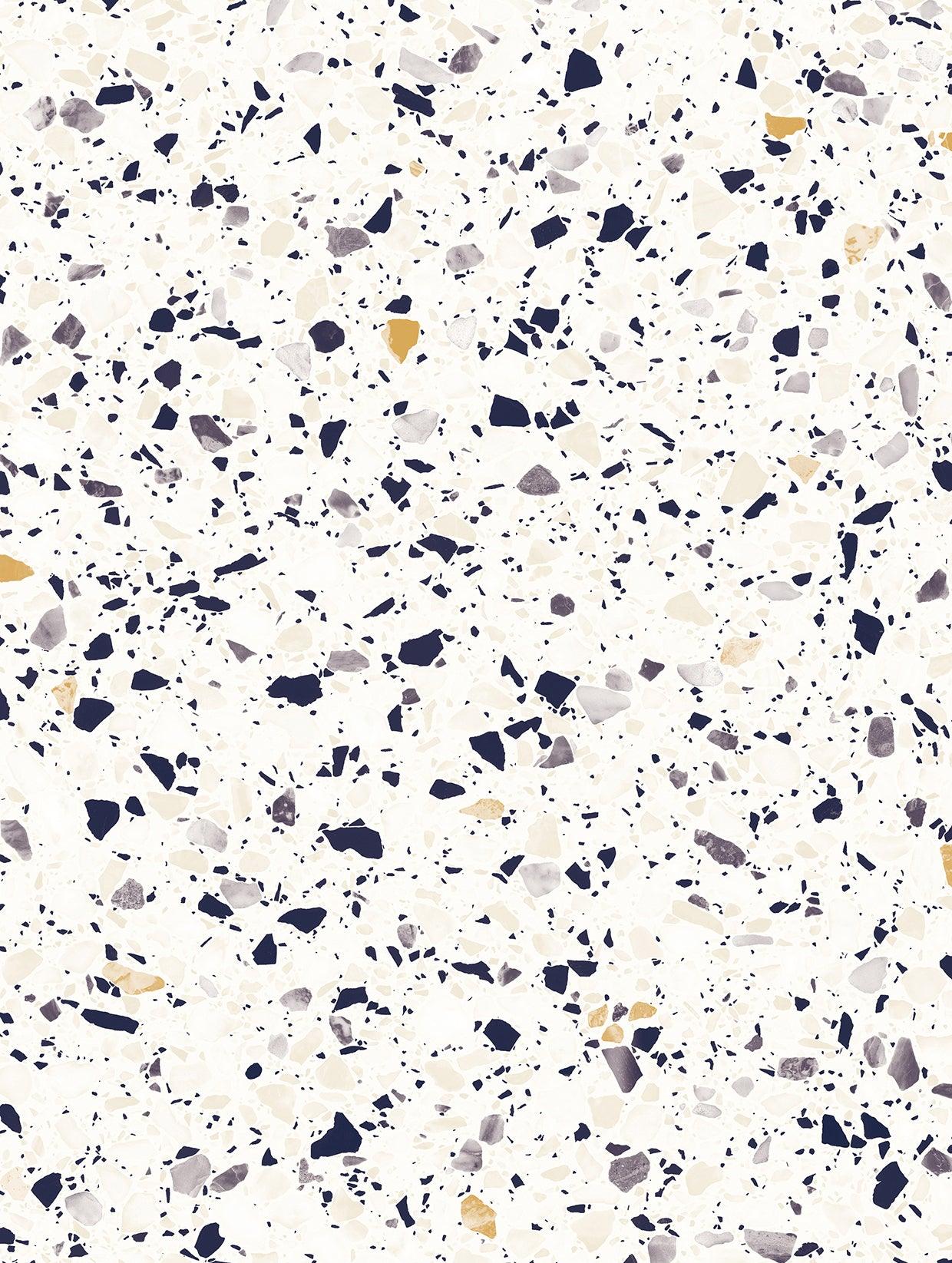 Stone-Terrazzo | Natursteindekor Texturiert - Möbelfolie Selbstklebende Tapete Vinyl Folie für Möbel Wand Regal (100x122cm)