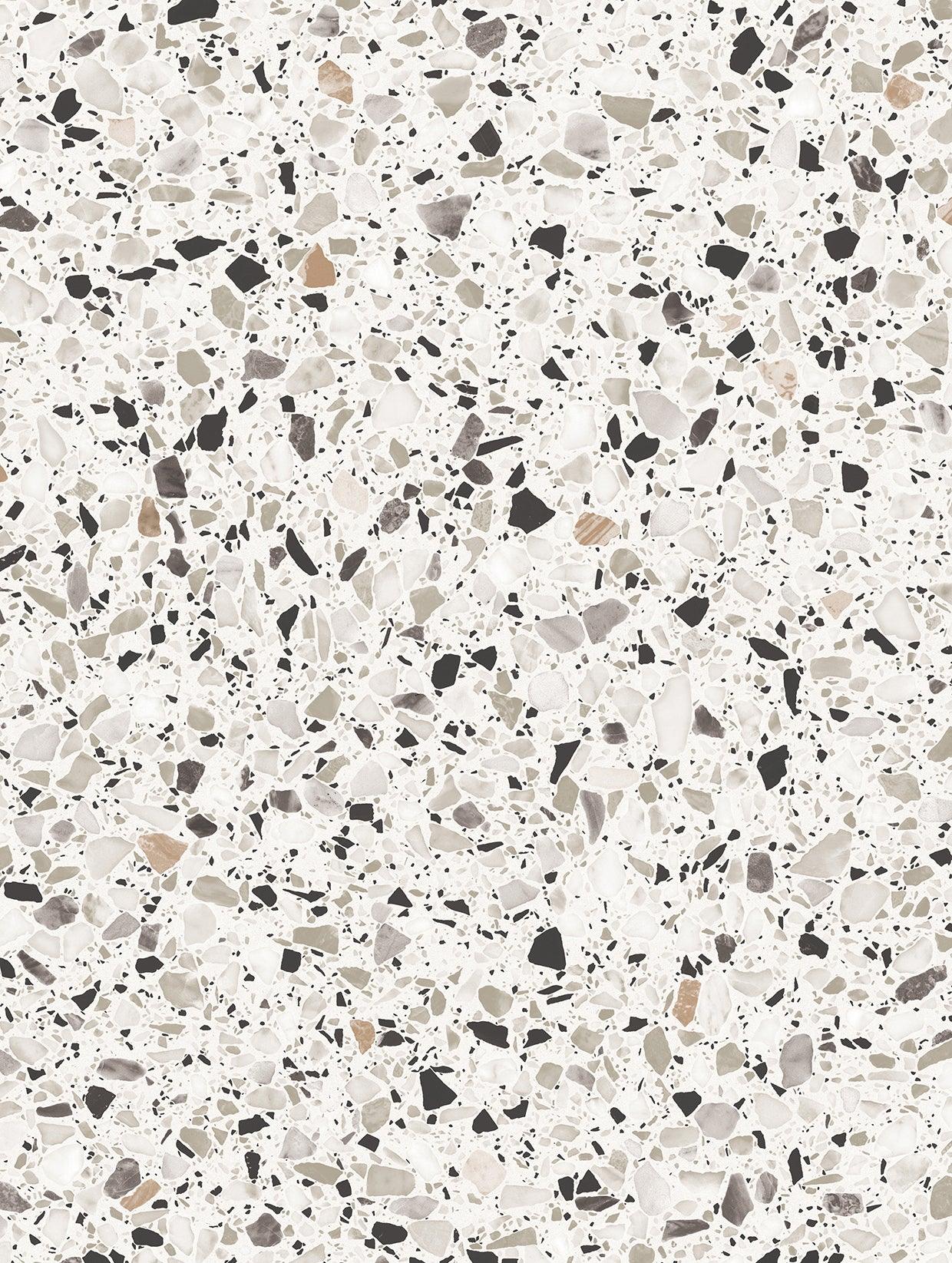 Stone-Terrazzo | Natursteindekor Texturiert - Möbelfolie Selbstklebende Tapete Vinyl Folie für Möbel Wand Regal (100x122cm)